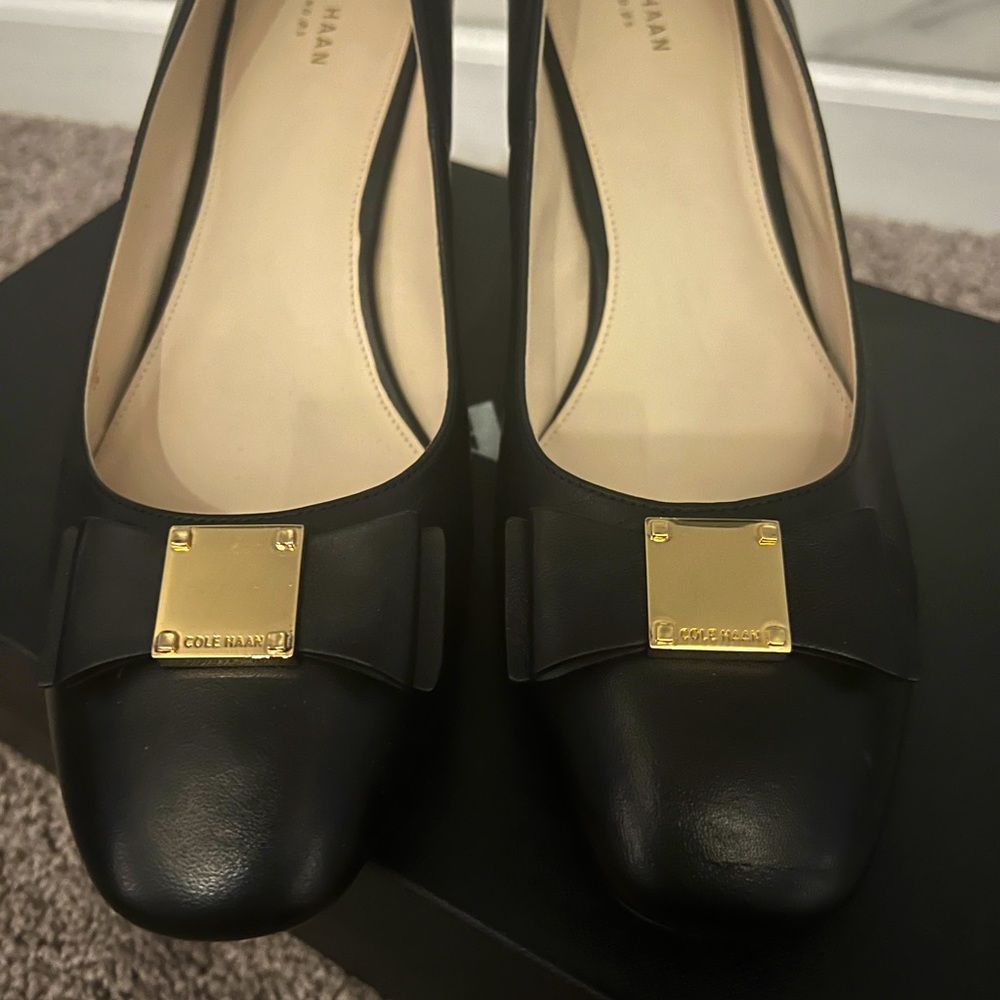Black Cole Haan Blocked Heeled Shoes